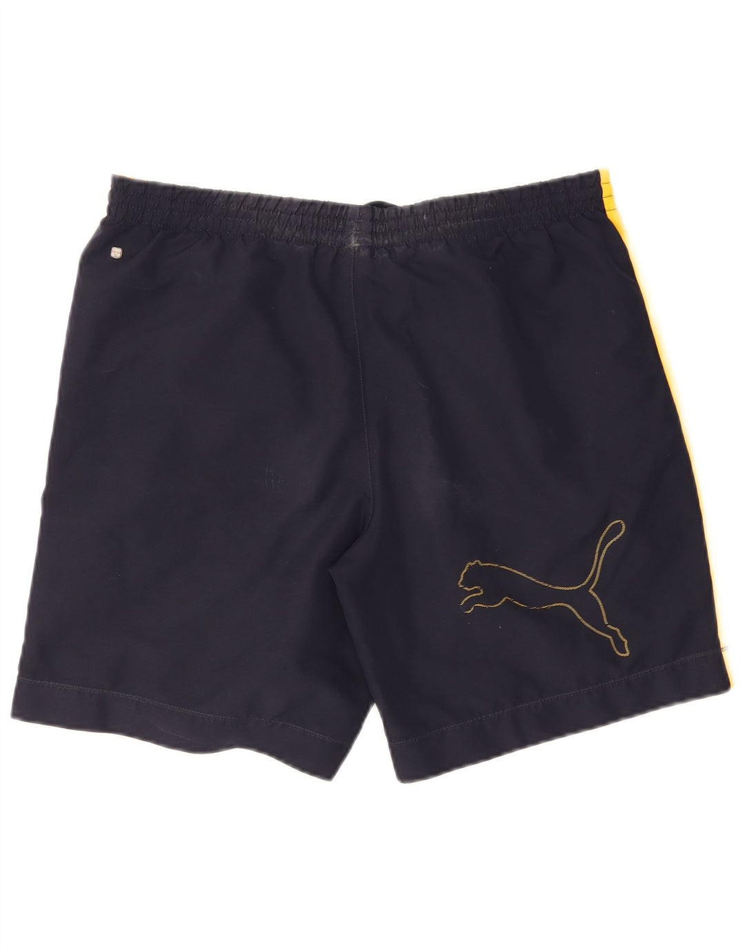 Shorts de natação masculinos Puma Graphic médio azul marinho colorblock