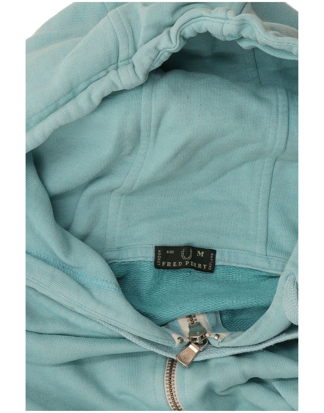 Fred Perry Suéter feminino com capuz e zíper Reino Unido 12 médio turquesa