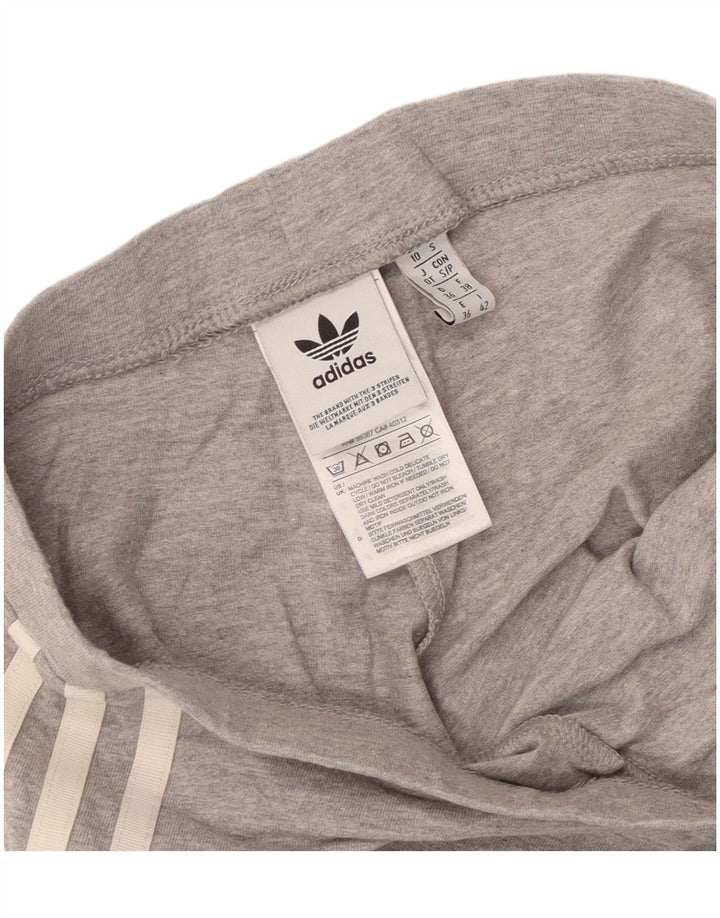 Leggings Adidas Femininas UK 10 Pequenas Cinza Algodão