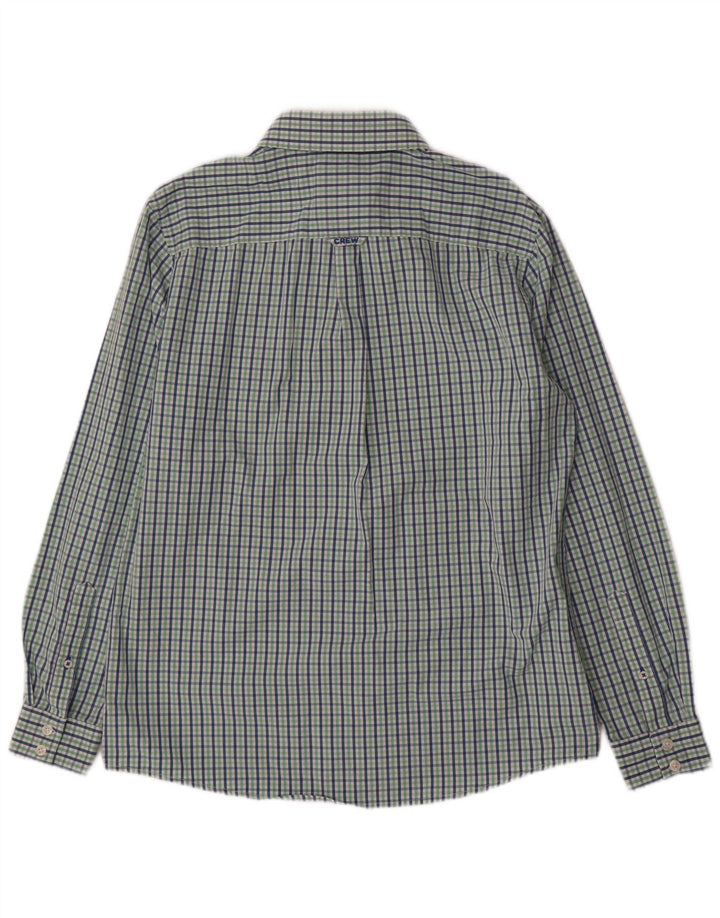 Crew Clothing Camisa masculina clássica de ajuste médio verde algodão guingão