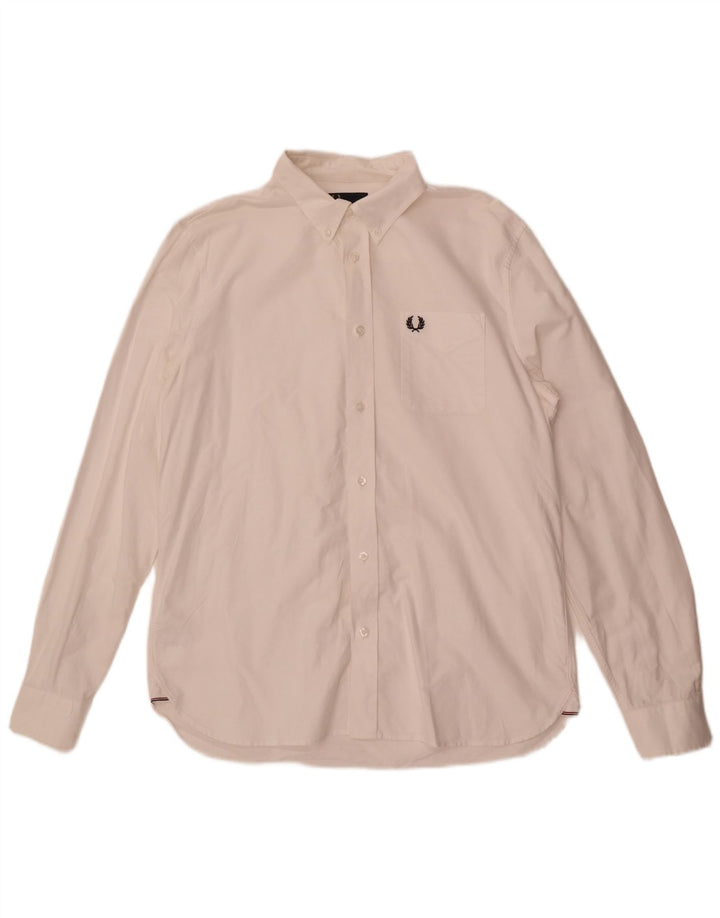 Camisa masculina Fred Perry grande algodão branco
