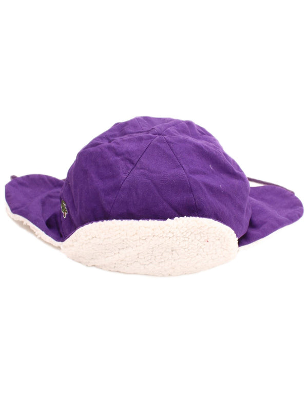 Chapéu Lacoste Boys Sherpa Ear Flap Trapper Tamanho Único Roxo Algodão Inverno