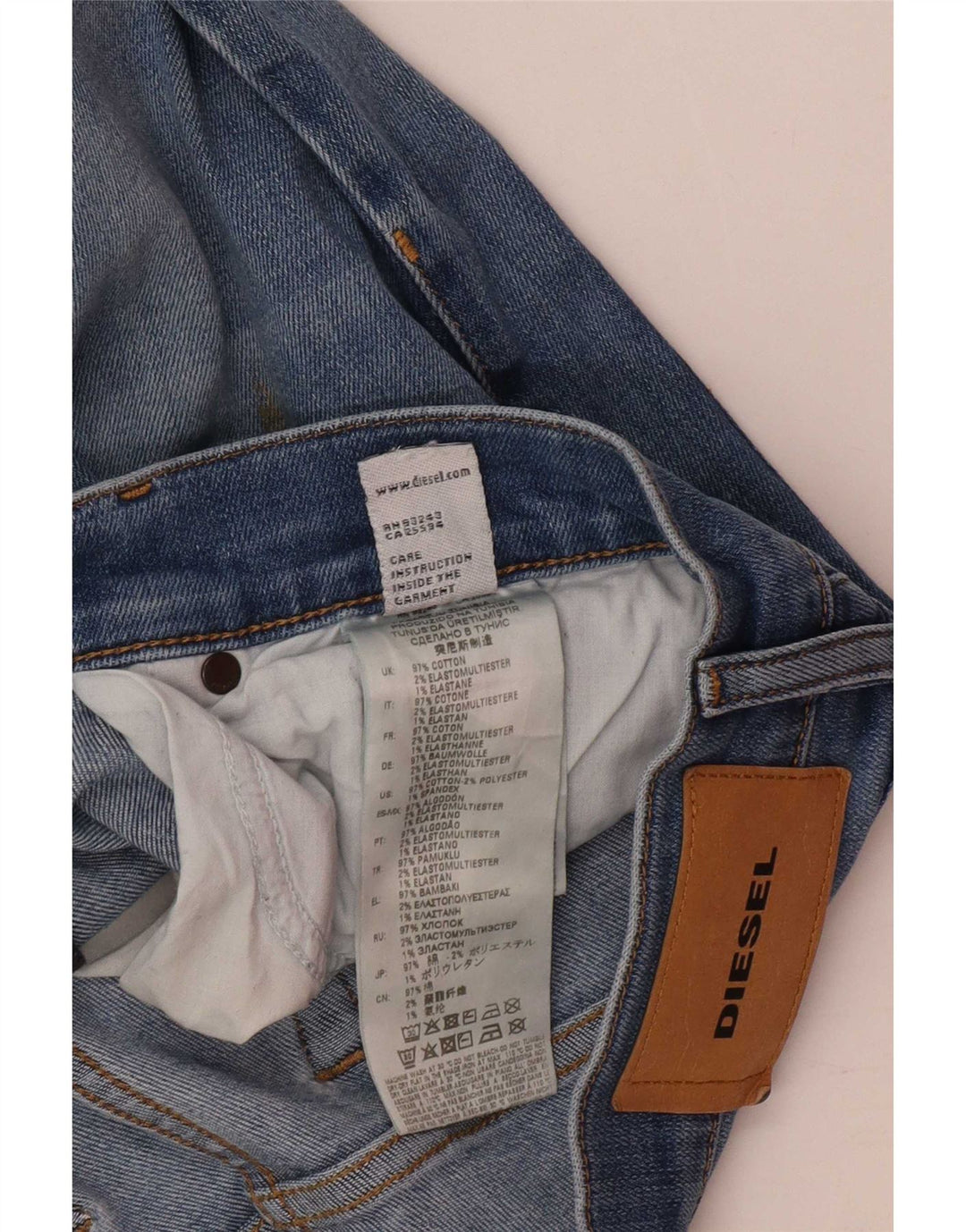 Jeans feminino diesel D-Mihtry reto W32 L30 algodão azul