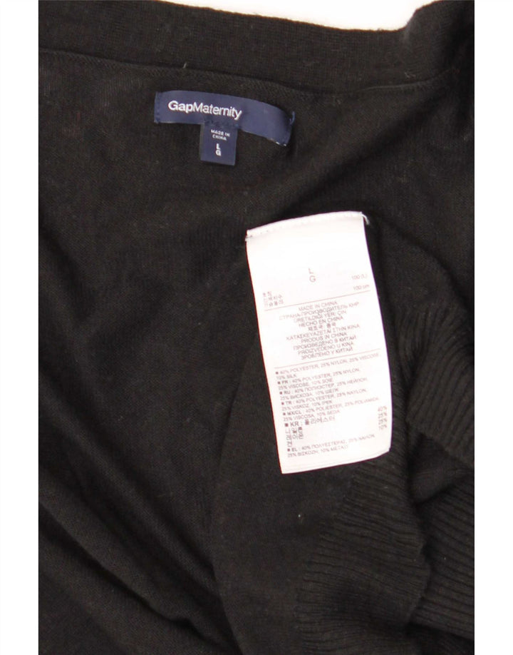 Suéter feminino Gap com decote em V Reino Unido 14 grande poliéster preto