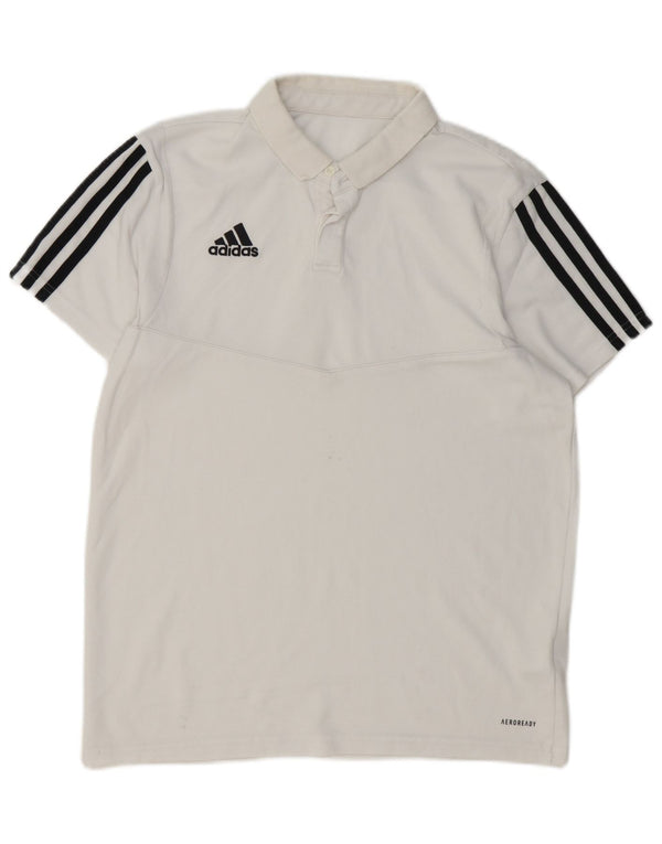Adidas Mens Aeroready Polo Shirt Médio Algodão Branco