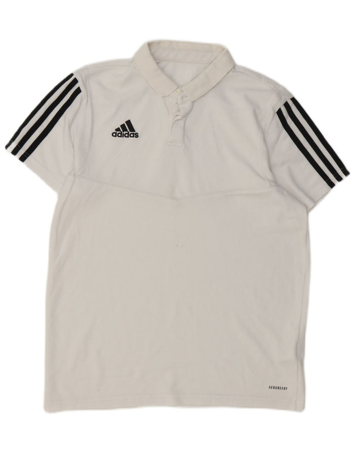 Adidas Mens Aeroready Polo Shirt Médio Algodão Branco