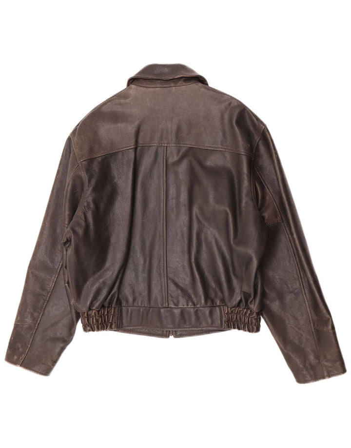 Jaqueta de couro masculina VINTAGE Reino Unido 38 couro marrom médio