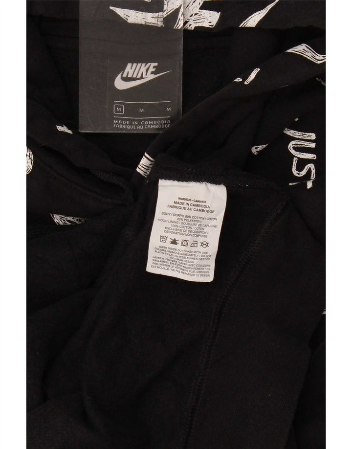 Nike masculino gráfico moletom com capuz médio algodão preto
