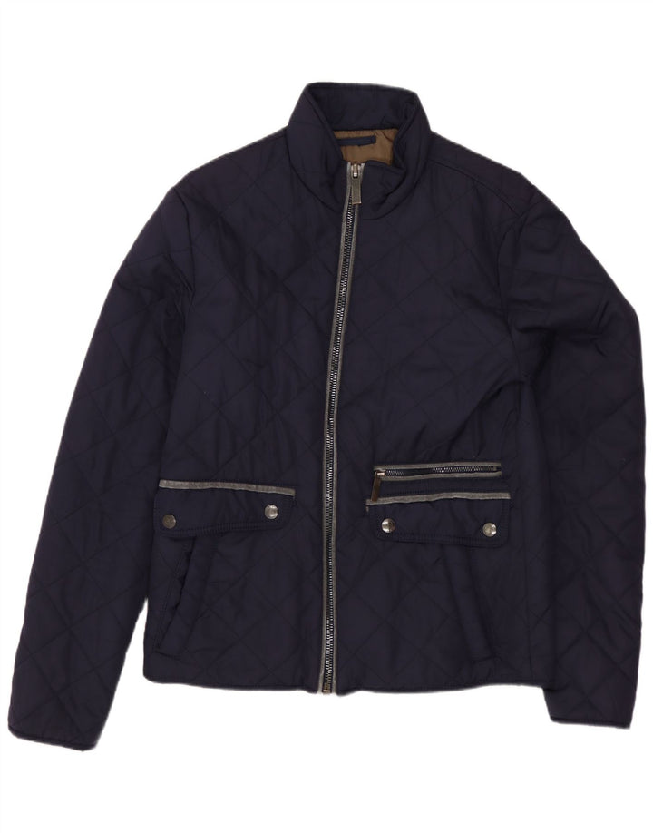 Jaqueta acolchoada masculina ZARA UK 36 pequena azul marinho