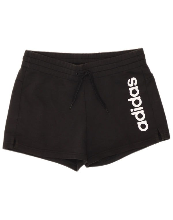 Adidas Womens Graphic Sport Shorts Reino Unido 8/10 Pequeno Preto Colorblock Algodão