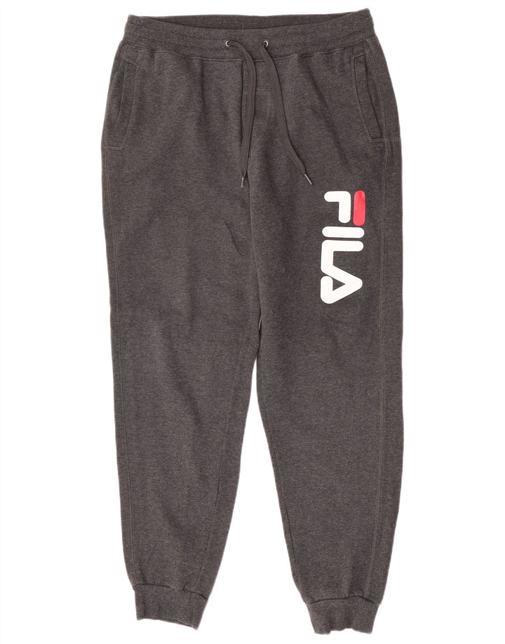 Calça masculina Fila Graphic Tracksuit Joggers IT 52 grande cinza poliéster