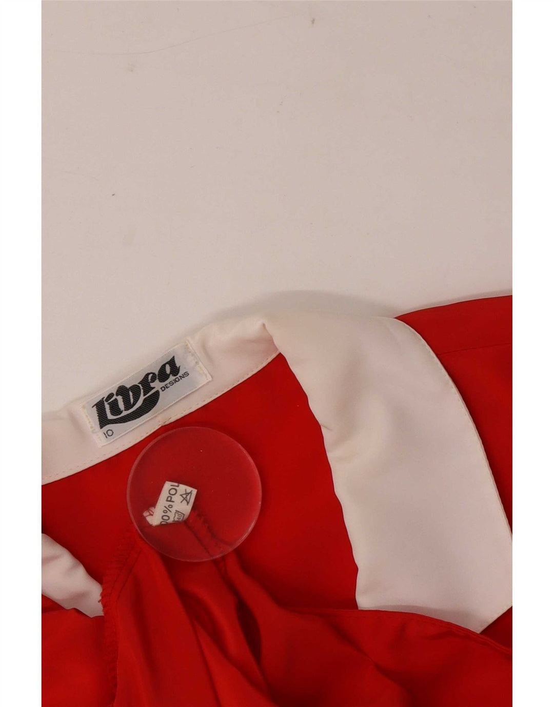 Blusa feminina Libra manga 3/4 Reino Unido 10 pequena vermelha colorblock poliéster
