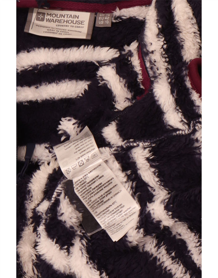 MOUNTAIN WAREHOUSE Suéter de lã feminino Reino Unido 14 grande listrado azul marinho