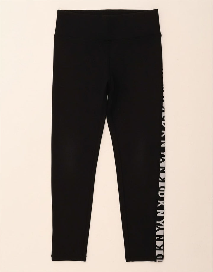 Leggings capri femininas DKNY UK 12 algodão preto médio