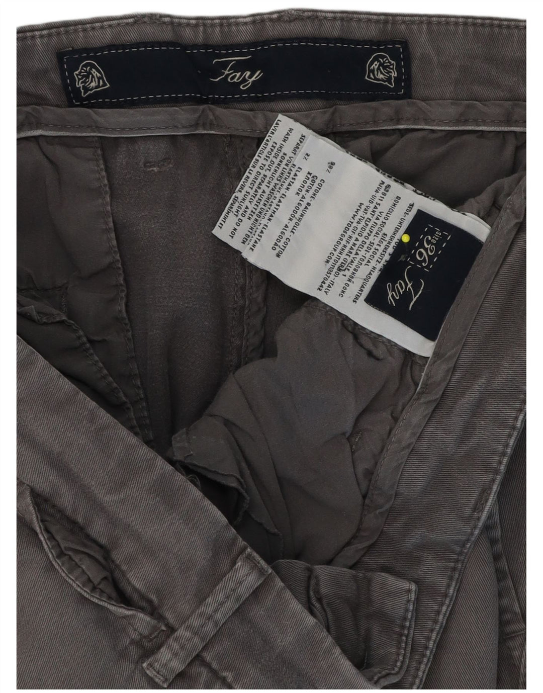 Calça Chino Fay Masculina Reta W36 L31 Algodão Cinza