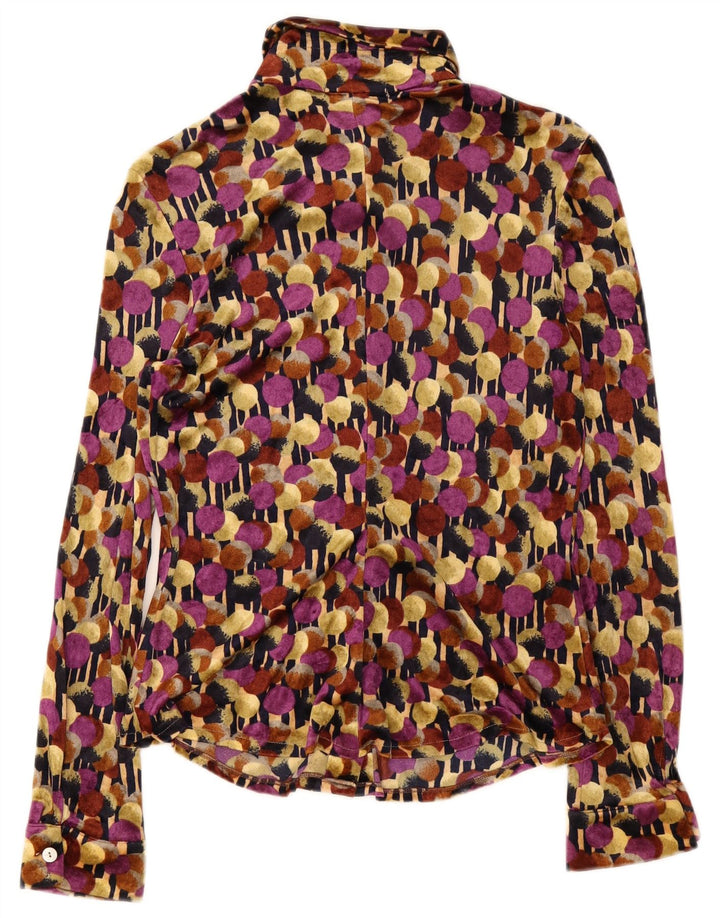 Blusa feminina de veludo Divina UK 12 média multicolorida manchada