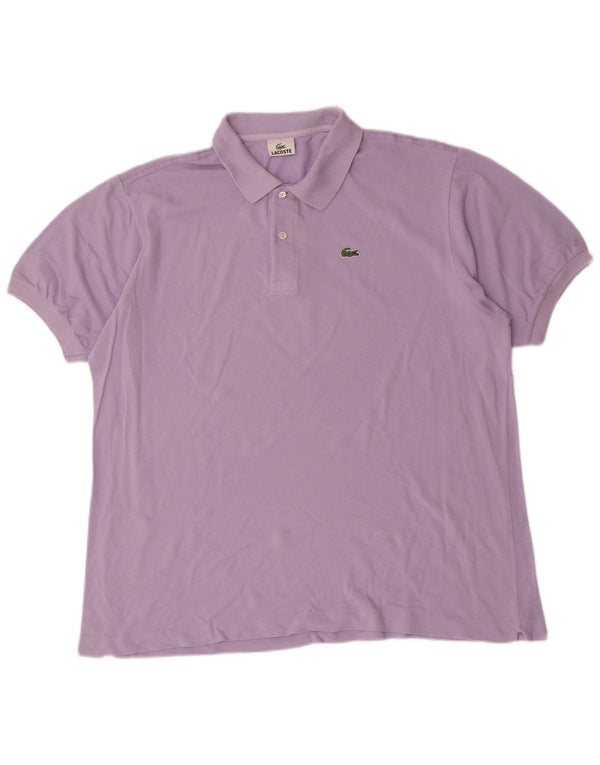 Camisa polo masculina Lacoste tamanho 7 2XL algodão roxo