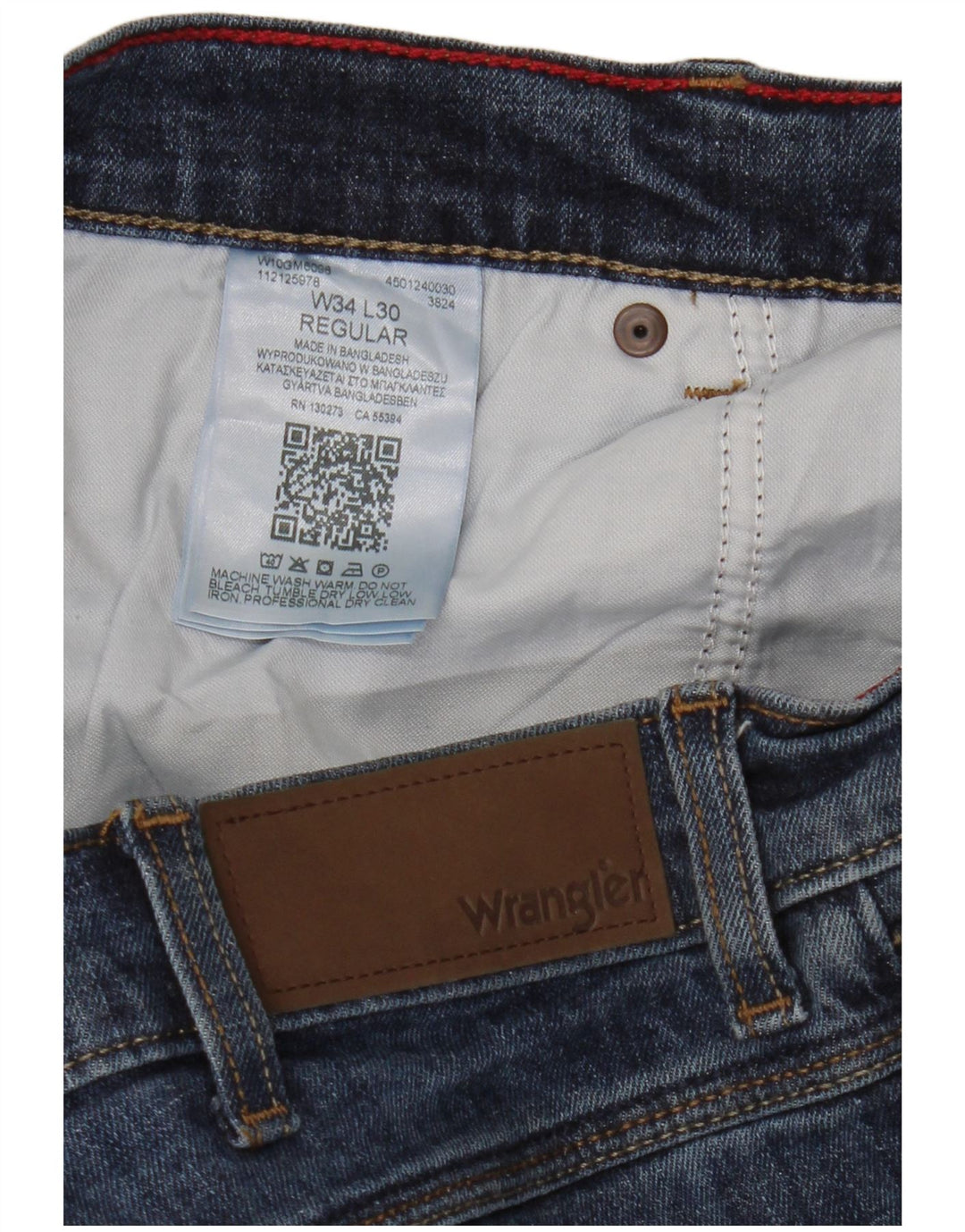 Wrangler Masculino Regular Straight Jeans W34 L30 Azul Algodão