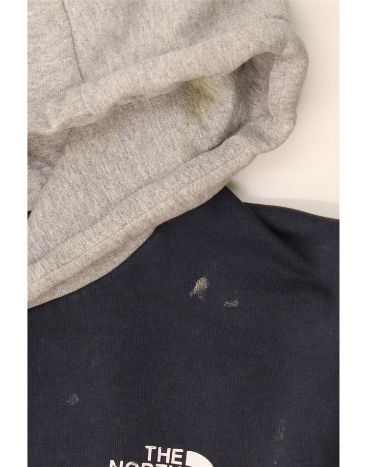 THE NORTH FACE moletom com capuz masculino médio azul marinho algodão colorblock