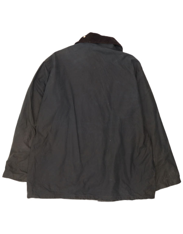 Jaqueta masculina de algodão encerado Miller & Simons Reino Unido 42 XL preta