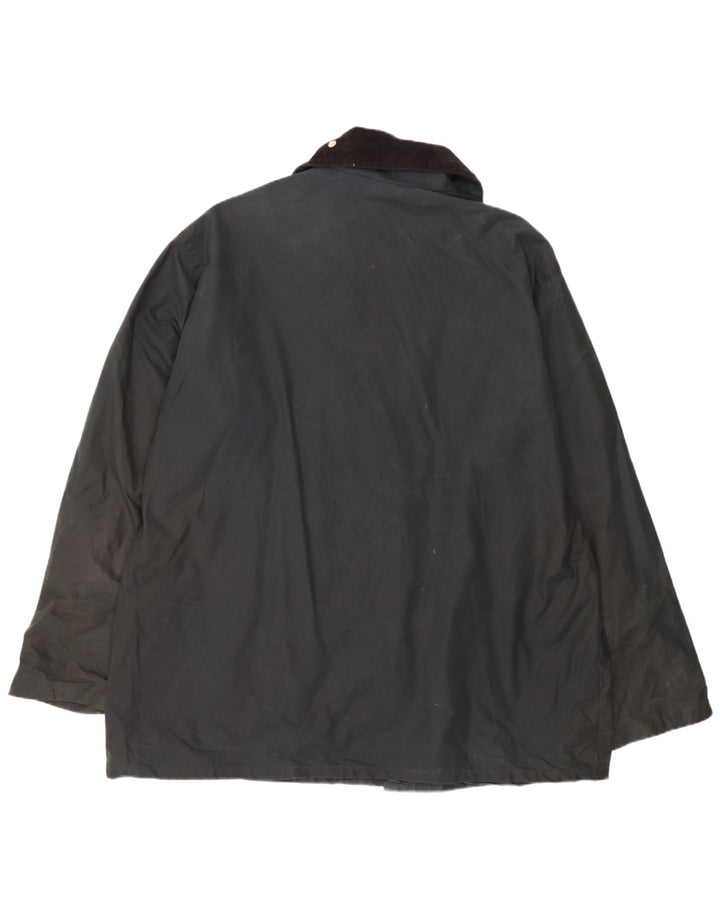 Jaqueta masculina de algodão encerado Miller & Simons Reino Unido 42 XL preta