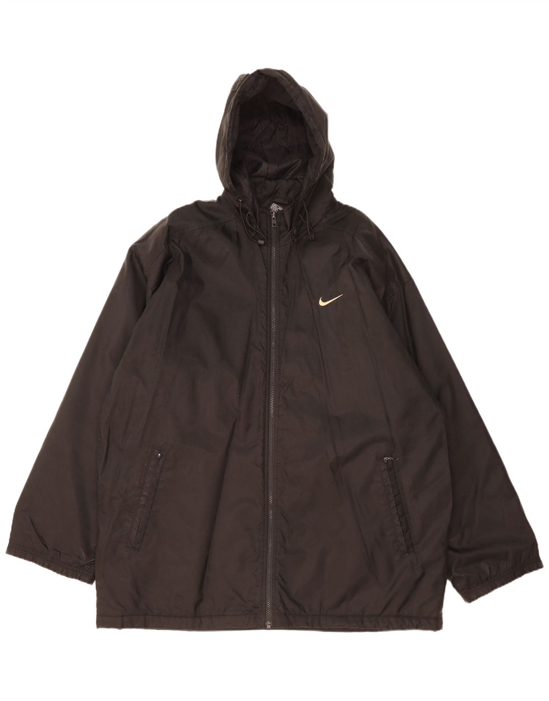 Jaqueta corta-vento masculina Nike Graphic com capuz Reino Unido 42/44 grande poliéster preto