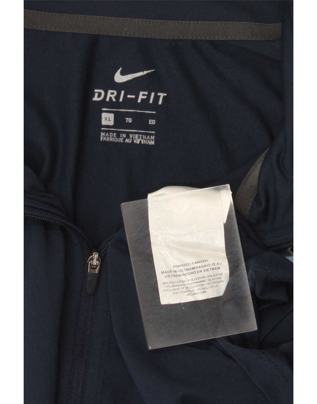 Nike Mens Dri Fit Graphic Zip Neck Pulôver Treino Top XL Azul Marinho