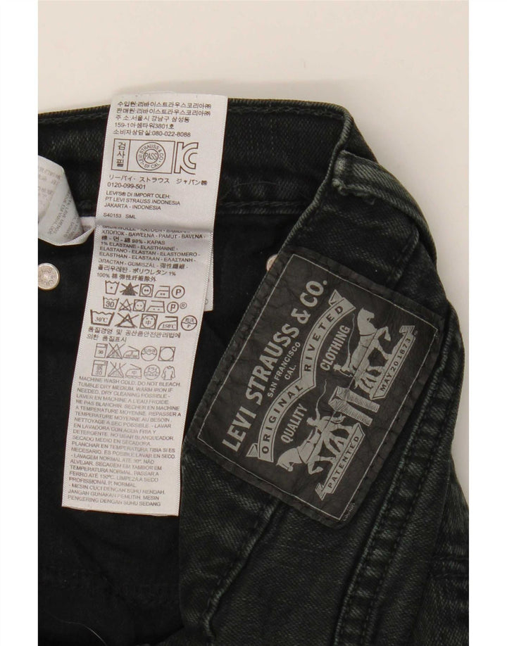 Jeans retos femininos Levi's W32 L30 algodão preto