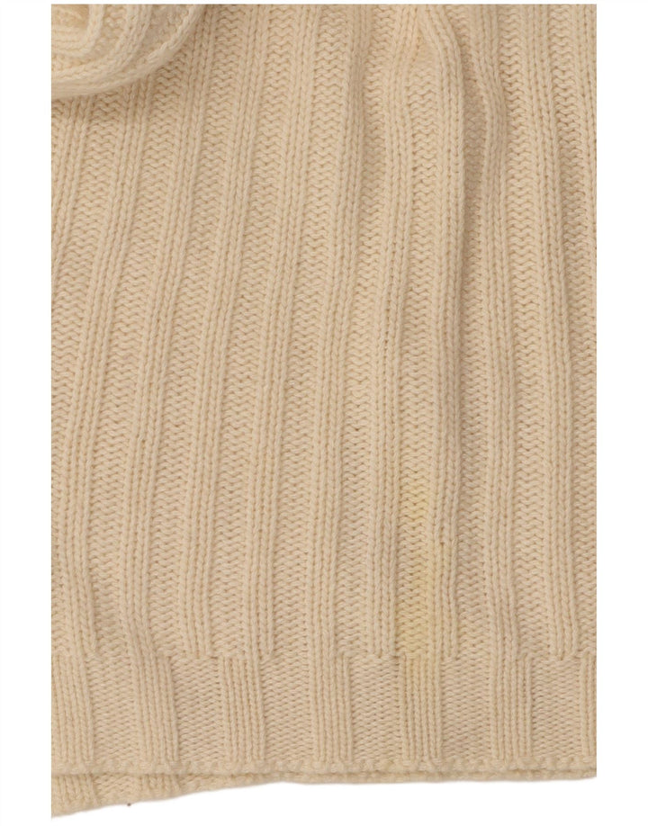 Suéter feminino Massimo Dutti sem mangas com gola redonda Reino Unido 12 médio bege