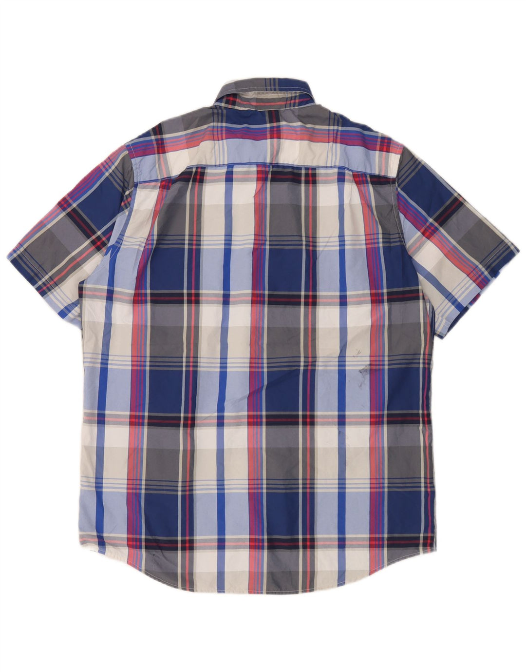 Camisa masculina de manga curta Chaps grande poliéster xadrez azul