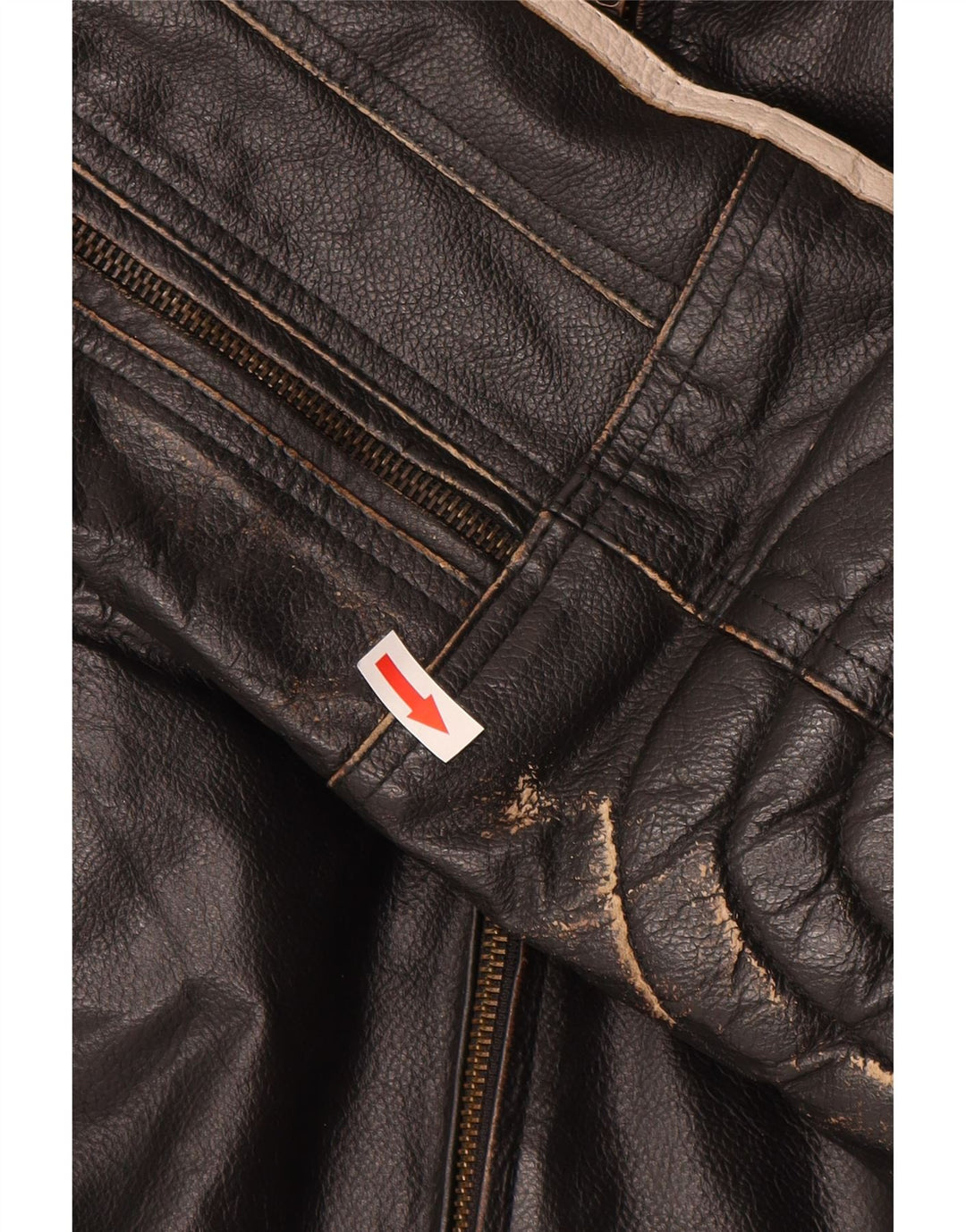 Jaqueta de couro Mission Womens Moto Racer Reino Unido 40 grande couro listrado preto