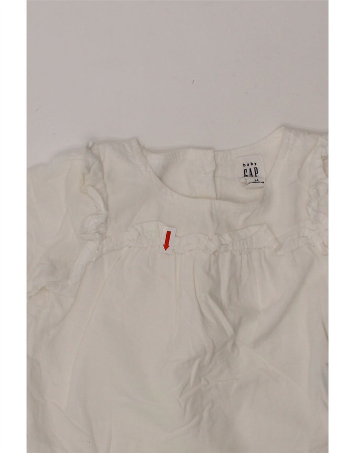 GAP Baby Girls Top Long Sleeve 3-6 Months White Cotton Vintage Gap and Second-Hand Gap from Messina Hembry 