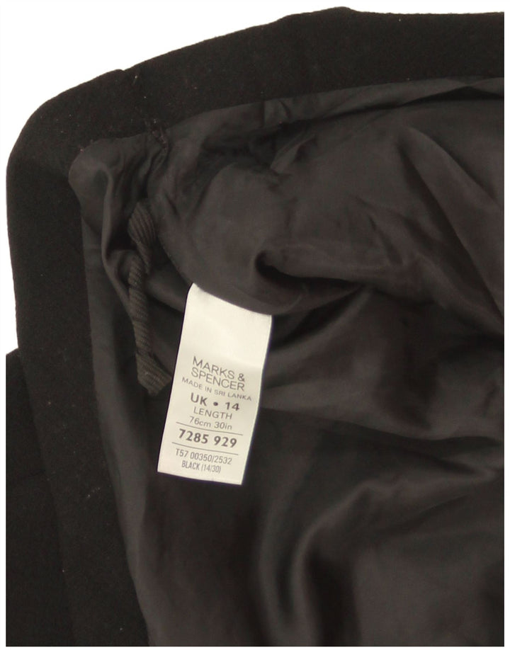 Saia feminina Marks & Spencer UK 14 grande W32 poliéster preto