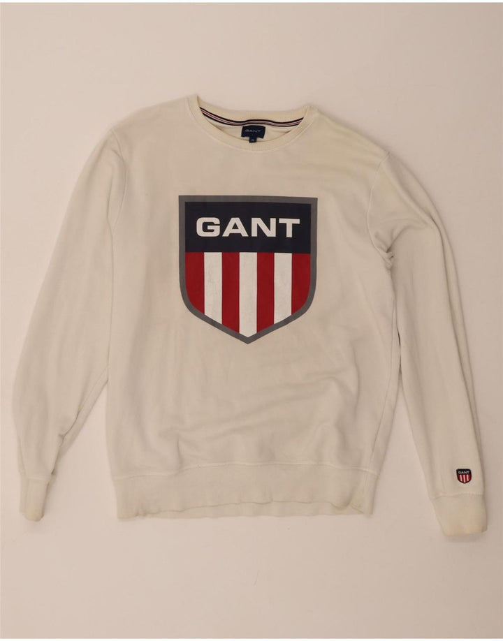 GANT moletom gráfico masculino Jumper XL algodão branco