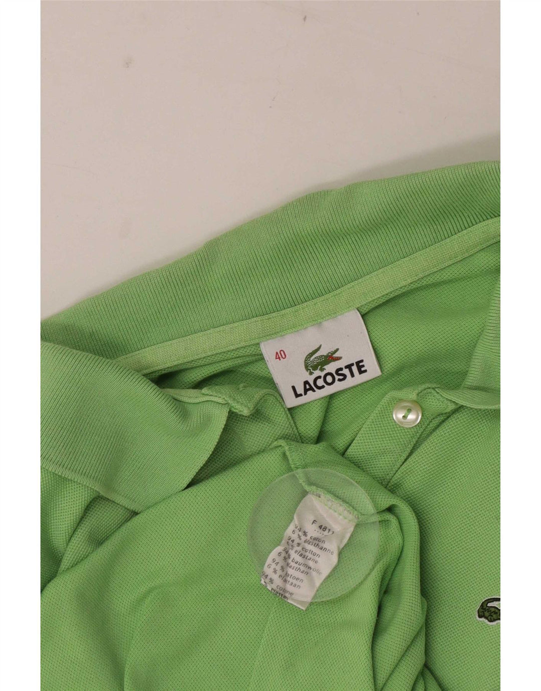 Camisa polo feminina Lacoste tamanho 40 algodão verde médio