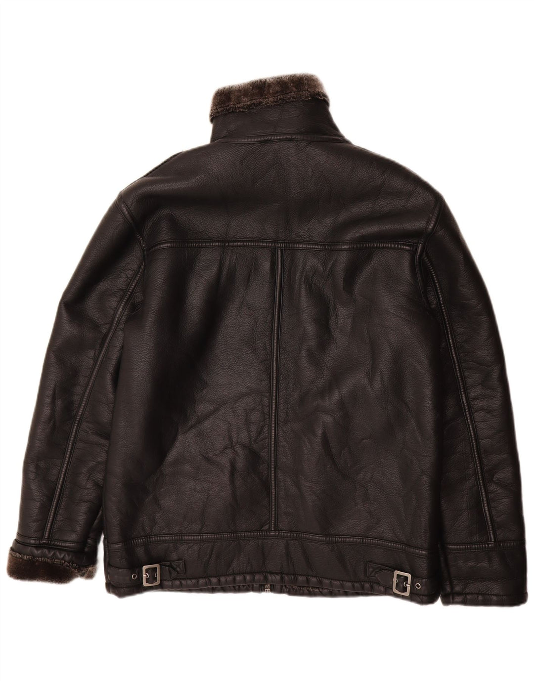 Jaqueta masculina vintage Shearling UK 38 média preta