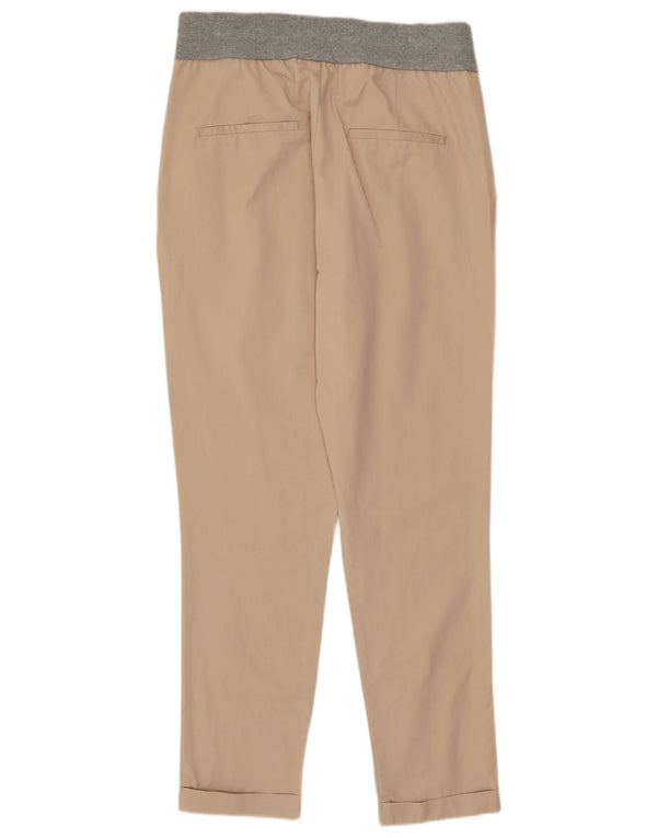 Zara Calça Chino Feminina Slim Pequena W26 L27 Bege Colourblock Algodão