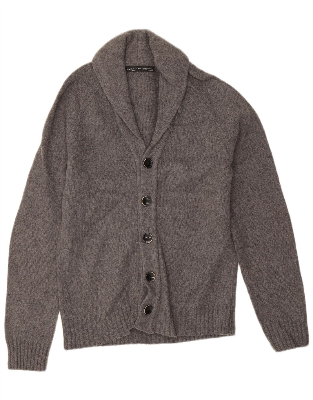Suéter cardigã masculino Zara cinza médio