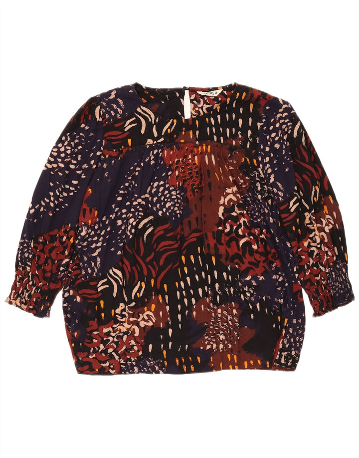 Blusa oversized feminina Fat Face Top UK 10 pequena multicolorida manchada