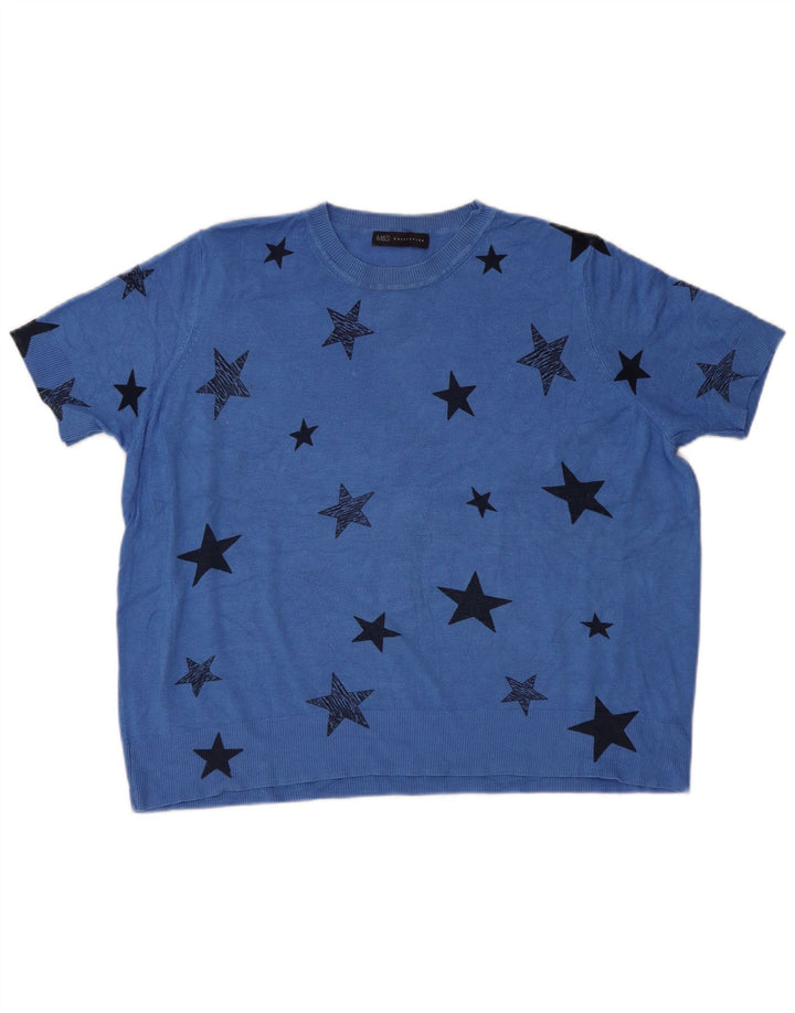 Suéter feminino Marks & Spencer com estampa abstrata e gola redonda Reino Unido 20 2XL