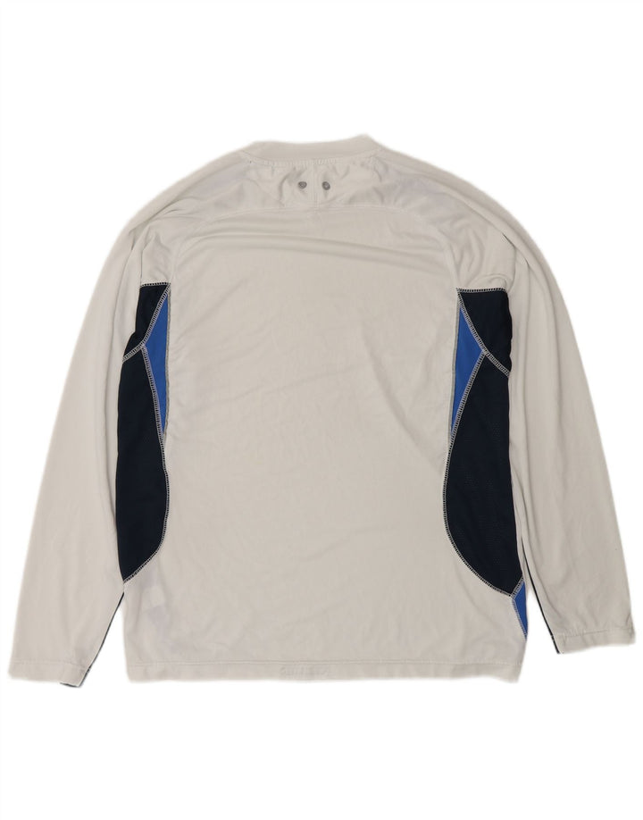 Champion Mens Loose Fit Top Manga Longa Pequeno Colorblock Branco Poliéster