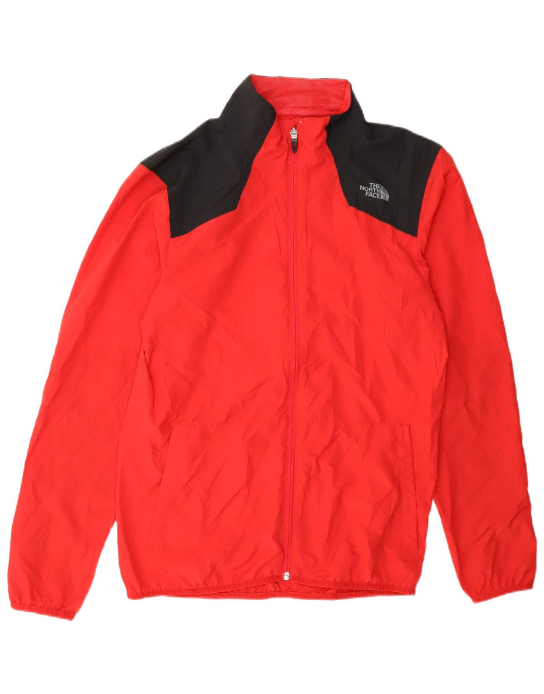 The North Face Mens Treino Top Jacket Pequeno Poliéster Colorblock Vermelho