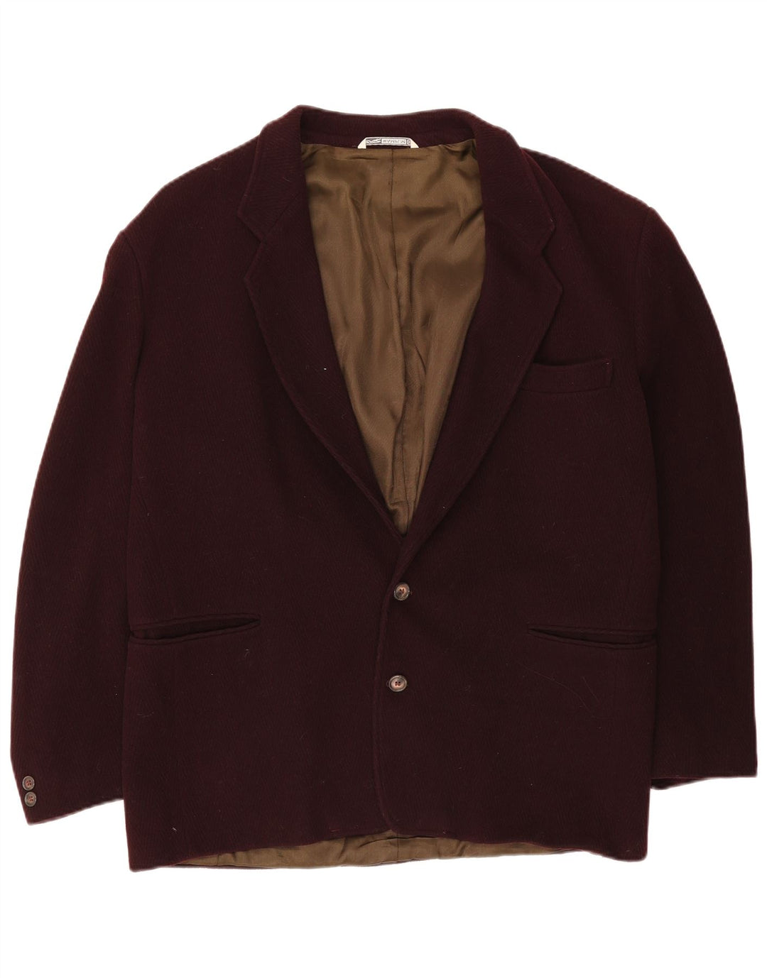 Jaqueta blazer masculina Wampum com 2 botões Reino Unido 42 XL lã borgonha