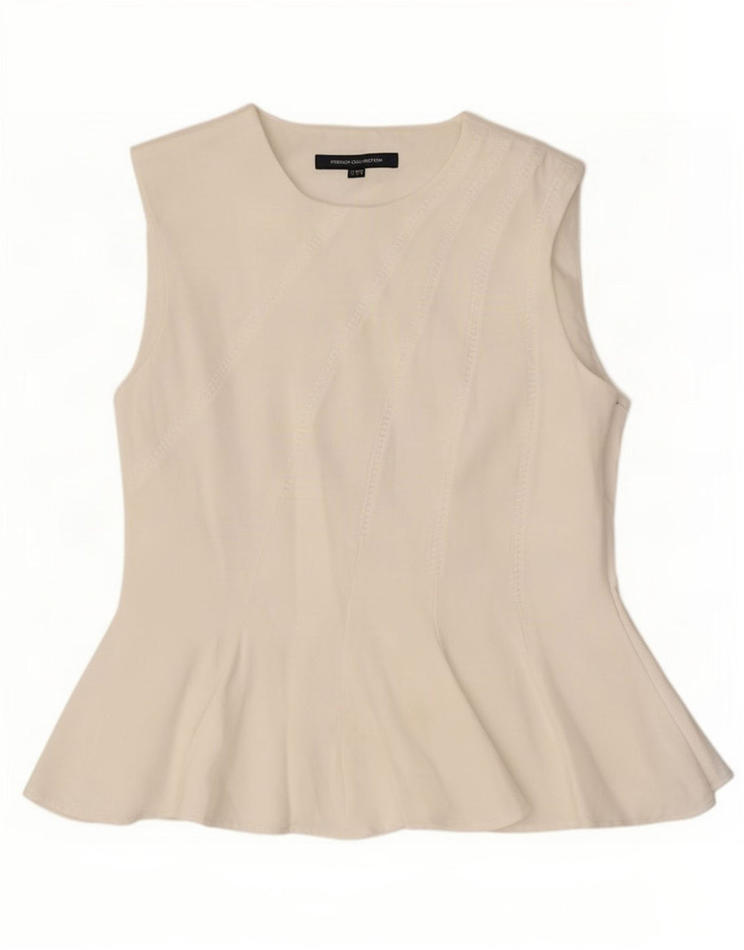 Blusa feminina sem mangas French Connection Top UK 12 viscose branca média