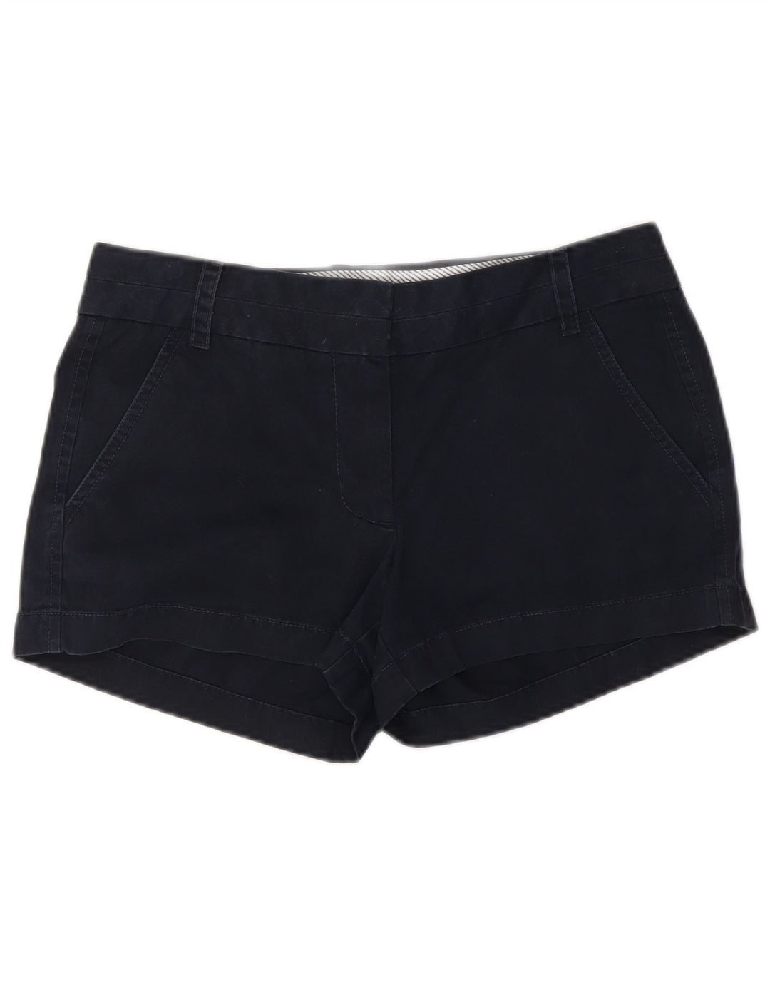 J. CREW Shorts Chino feminino US 4 pequeno W28 algodão azul marinho