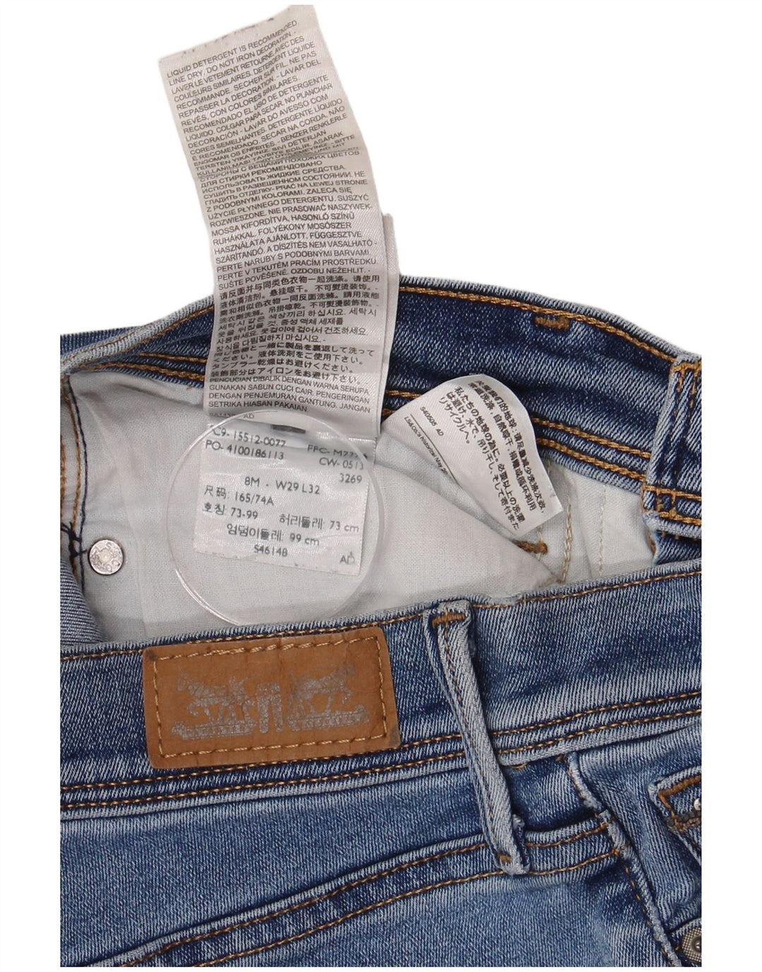 Jeans feminino Bootcut LEVI'S US 8 médio W29 L32 algodão azul