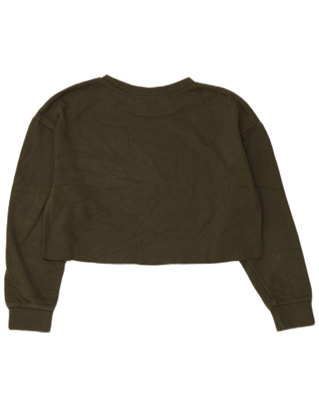 Zara Womens Crop Oversized Moletom Jumper Reino Unido 10 Pequeno Caqui