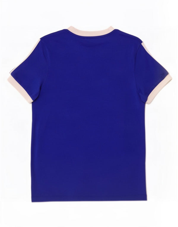 Camiseta Adidas Feminina Top UK 10 Pequeno Azul Algodão