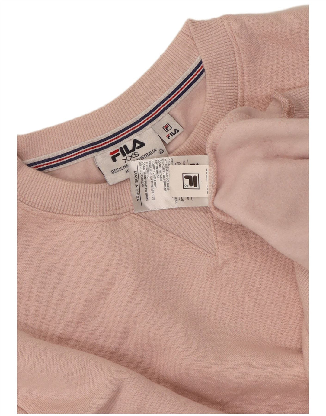 Fila moletom feminino oversized jumper UK 2 2XS algodão rosa