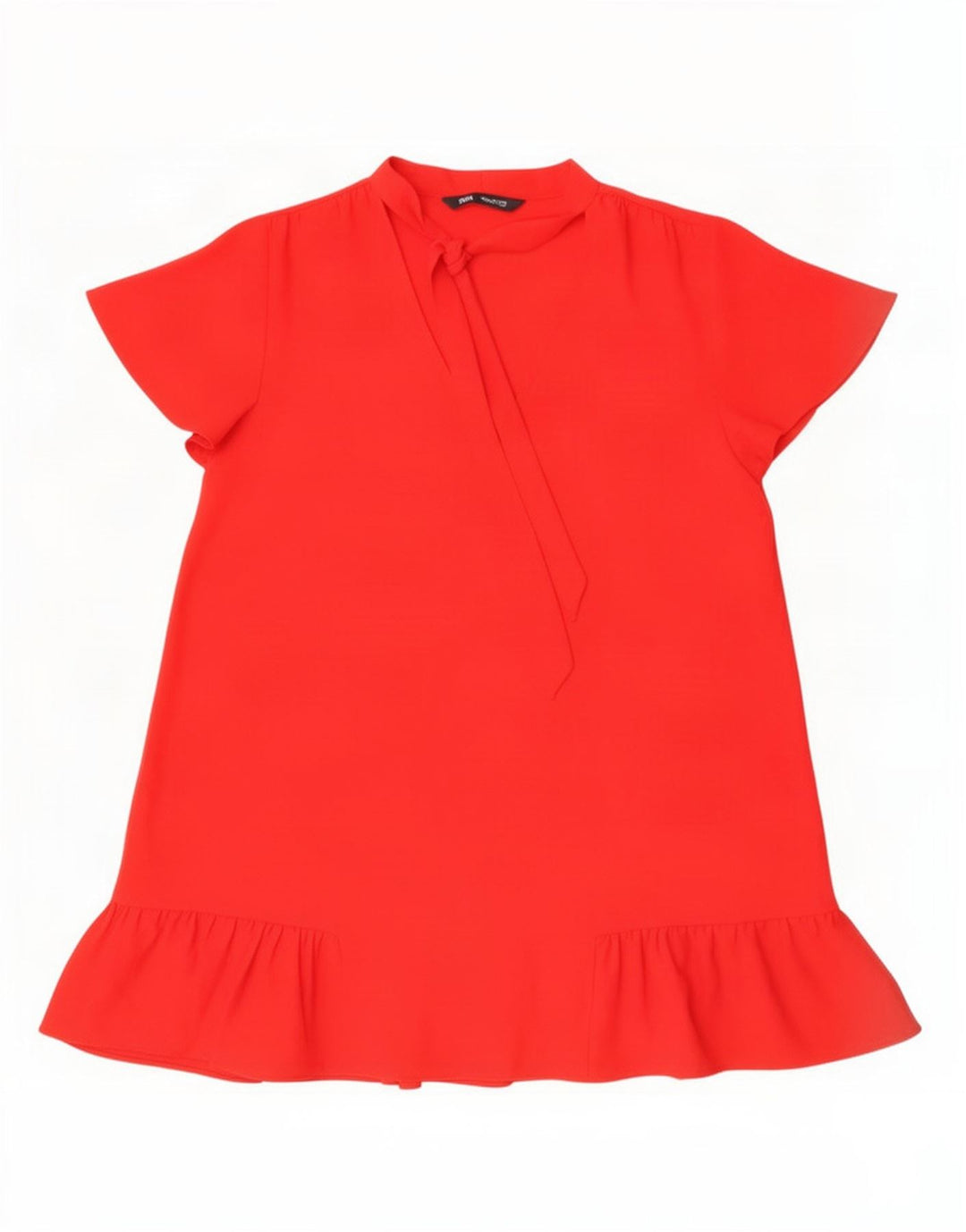 Vestido feminino Zara A-Line UK 16 grande poliéster vermelho